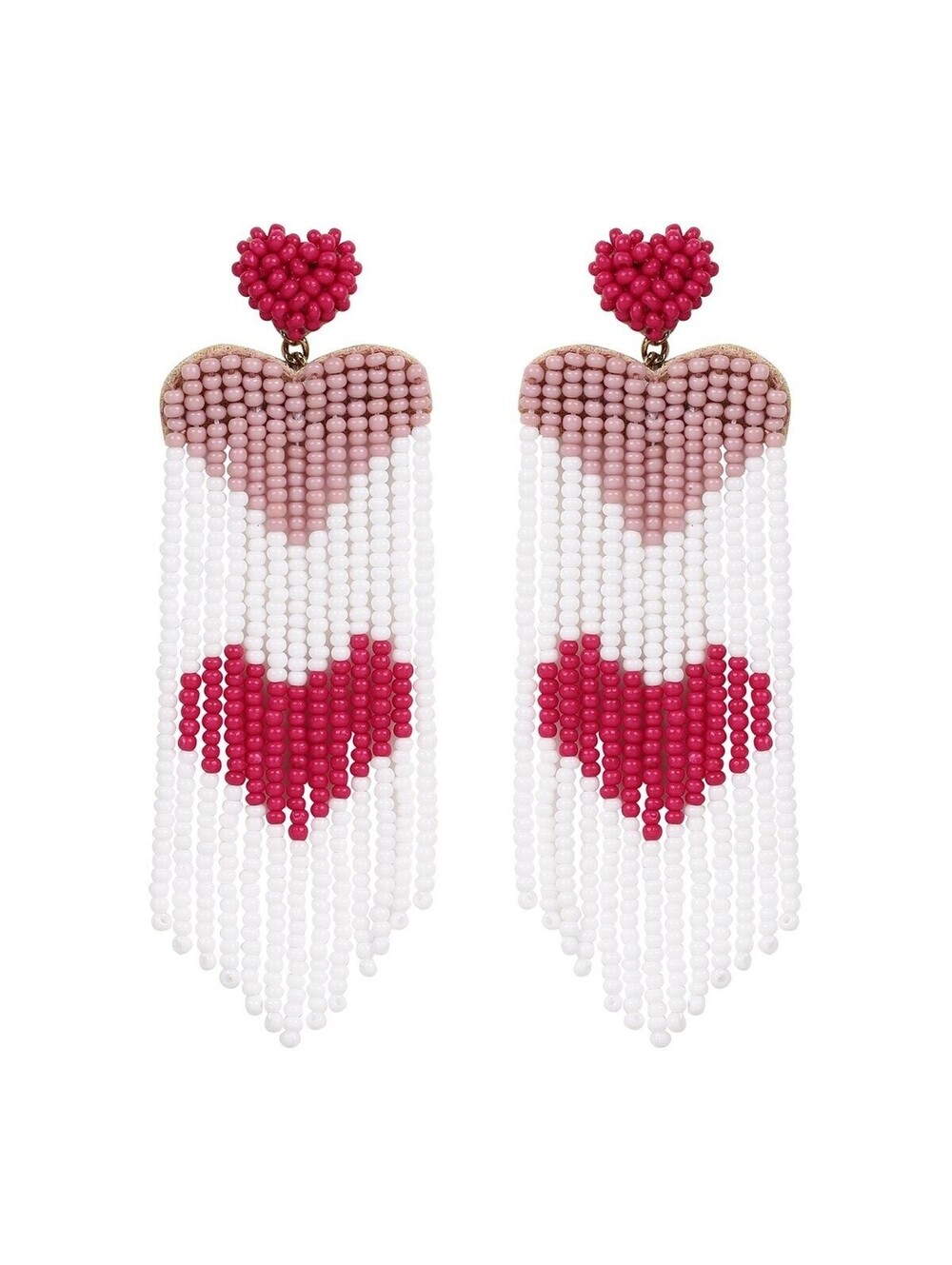 Deepa Gurnani Beaded Heart Earrings